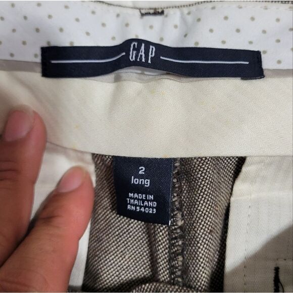 Women's Gap Straight Leg Pants Sz 2 Long Brown - Picture 5 of 7